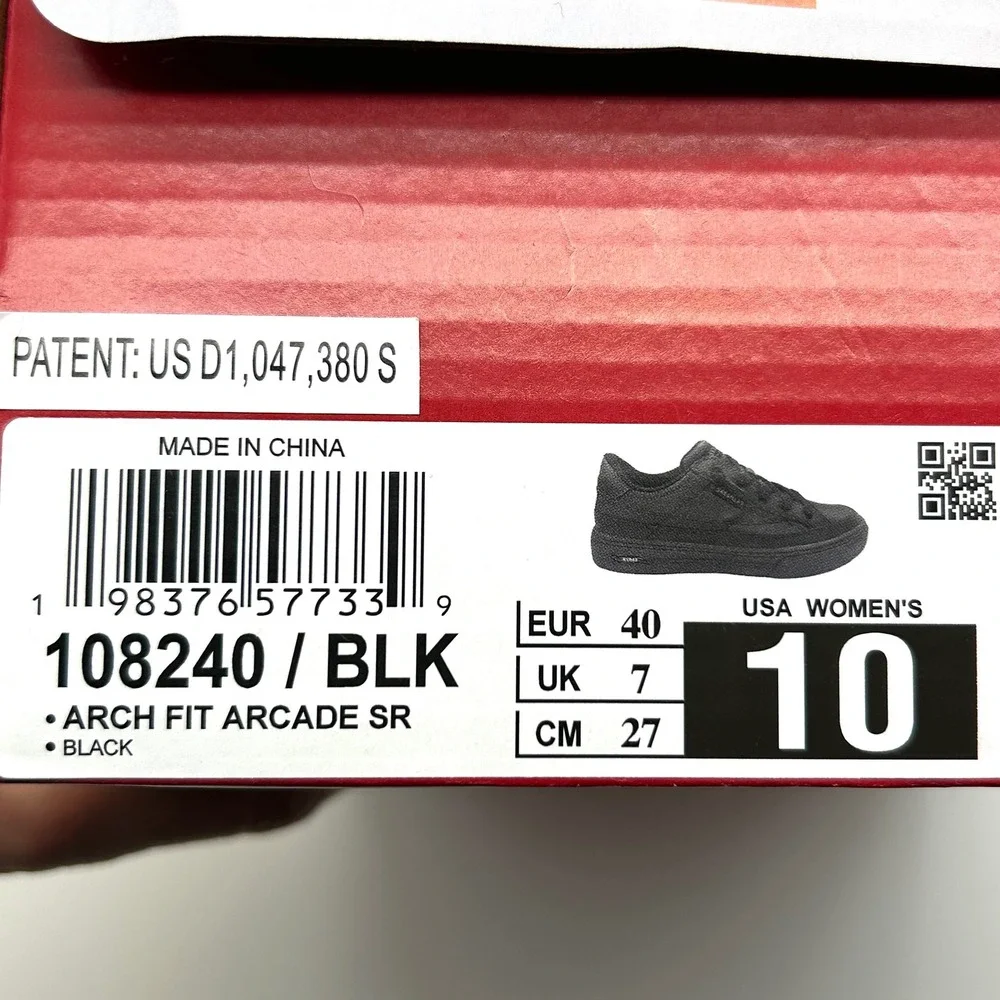 Skechers Arch Fit Arcade SR Work Shoes Womens 10 Black Slip Resistant Sneakers